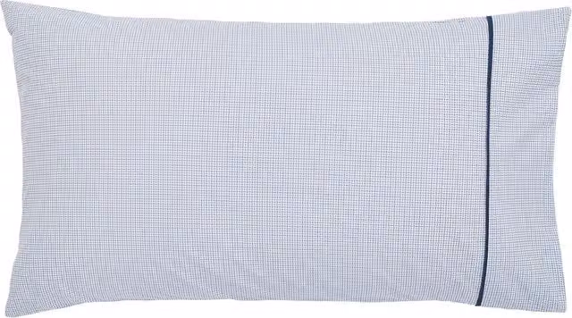Bedeck of Belfast Kayah Pair of Indigo Blue Striped Cotton Percale Standard Pillowcases