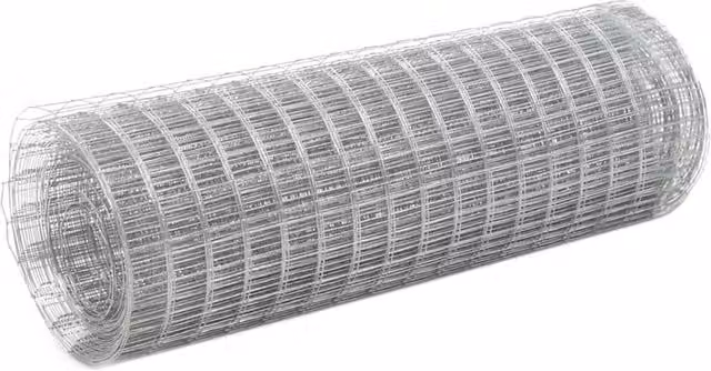Berkfield Home Galvanised Steel Chicken Wire Fence, Silver, 25 x 0.5 m – 1