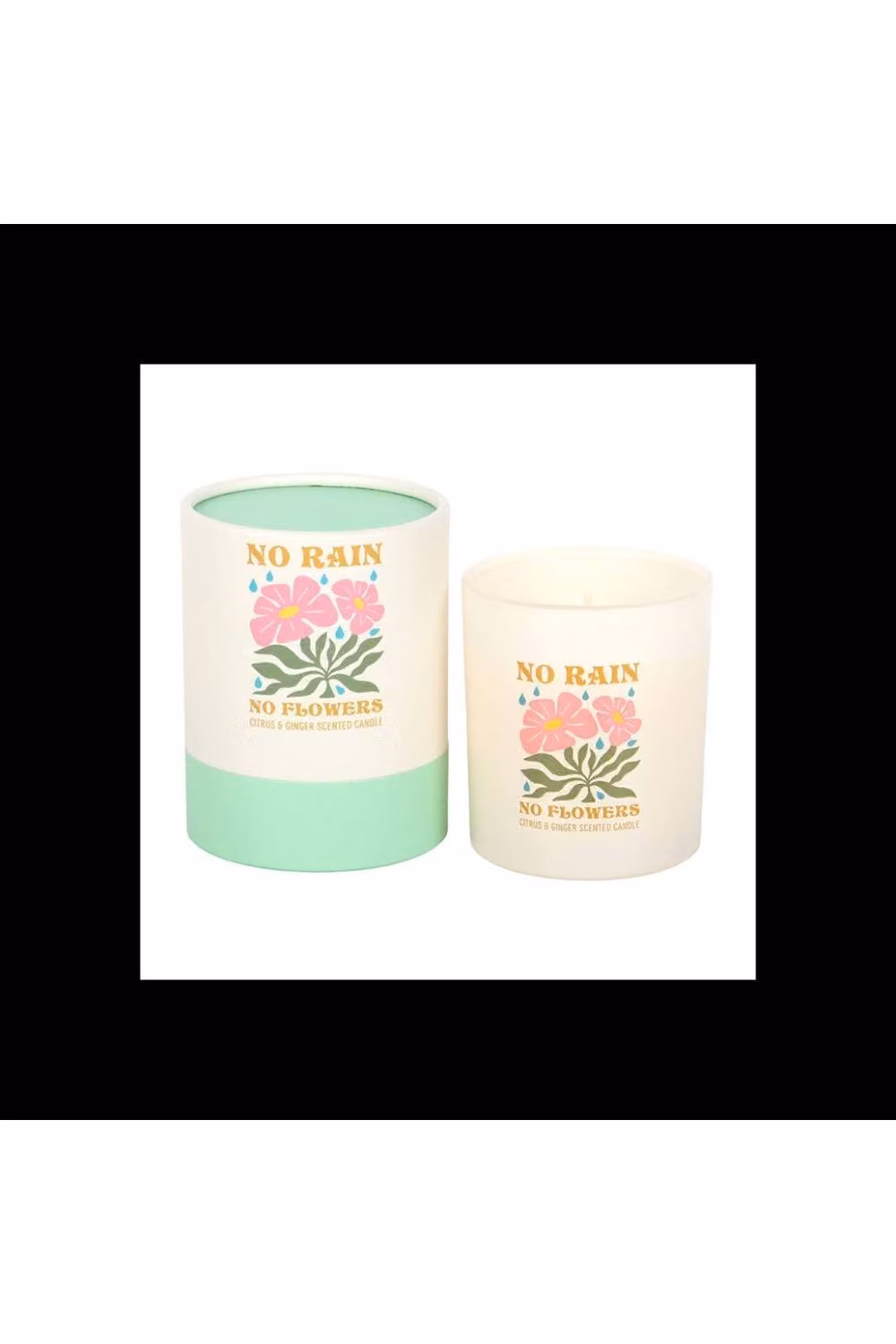 KDMD No Rain No Flowers Citrus & Ginger Scented Candle, Multicolour, 28 Hour Burn Time – 2