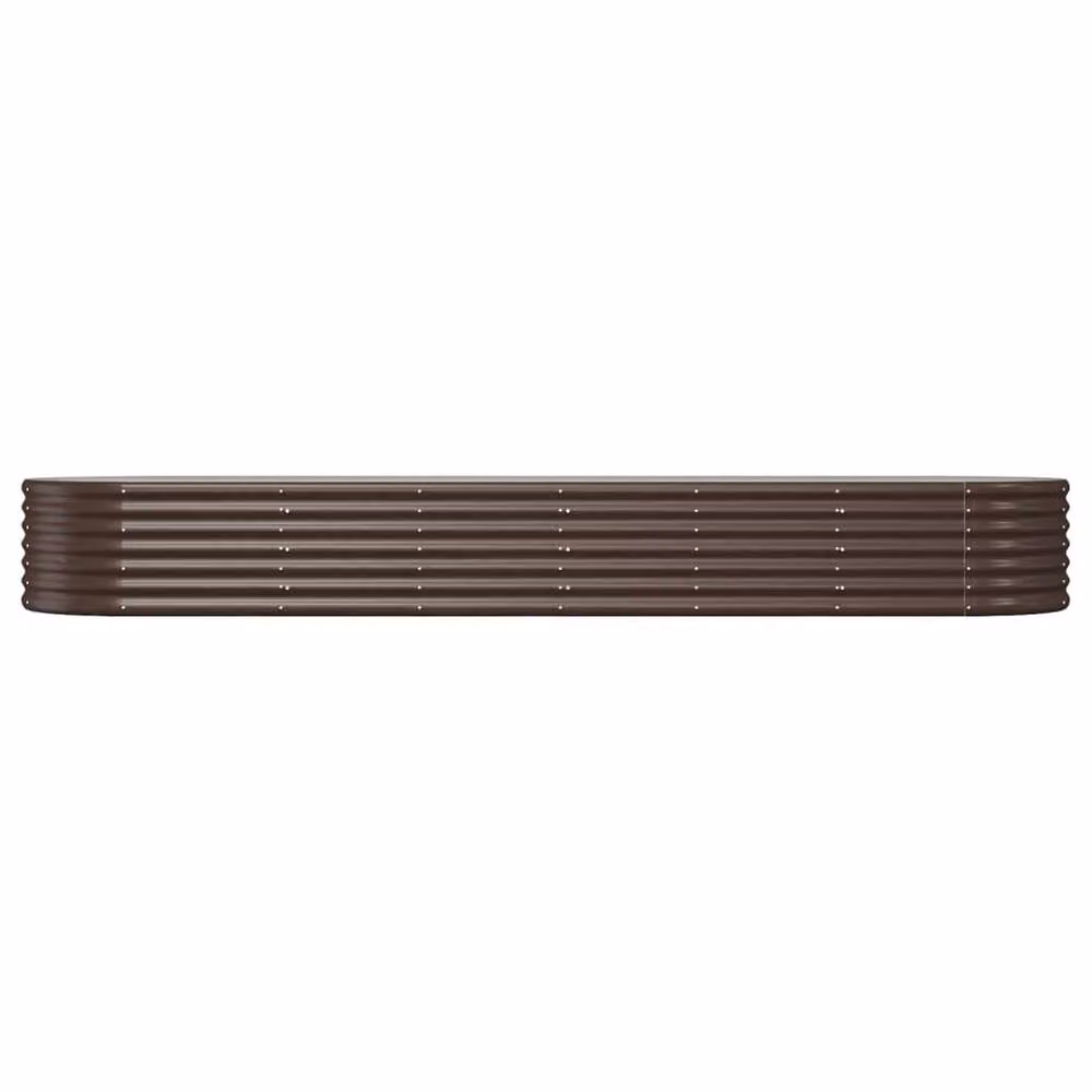 Berkfield Home Garden Powder-coated Steel Raised Bed in Brown, W/D/H: 296 x 80 x 36 cm – 3