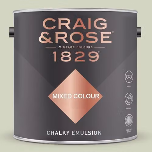 Craig & Rose 1829 Paint Stop Chalky Matt Emulsion in Soft Green, 2.5 l