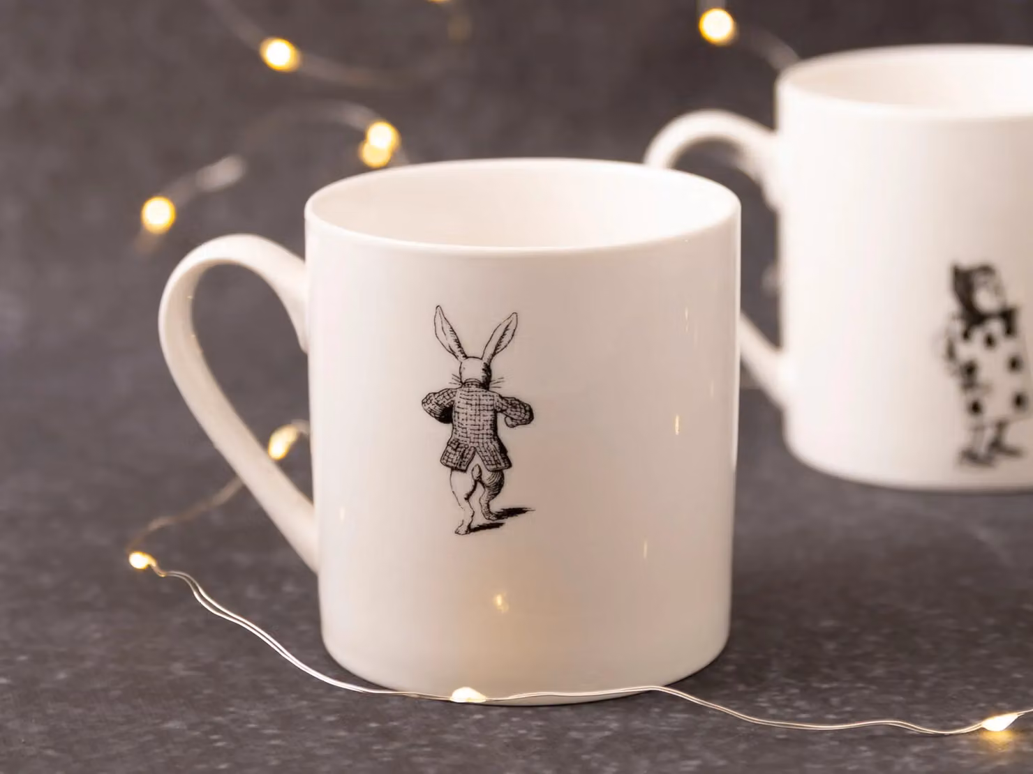 V&A Alice in Wonderland White Rabbit Bone China Mug in White and Gold, 350 ml – 3