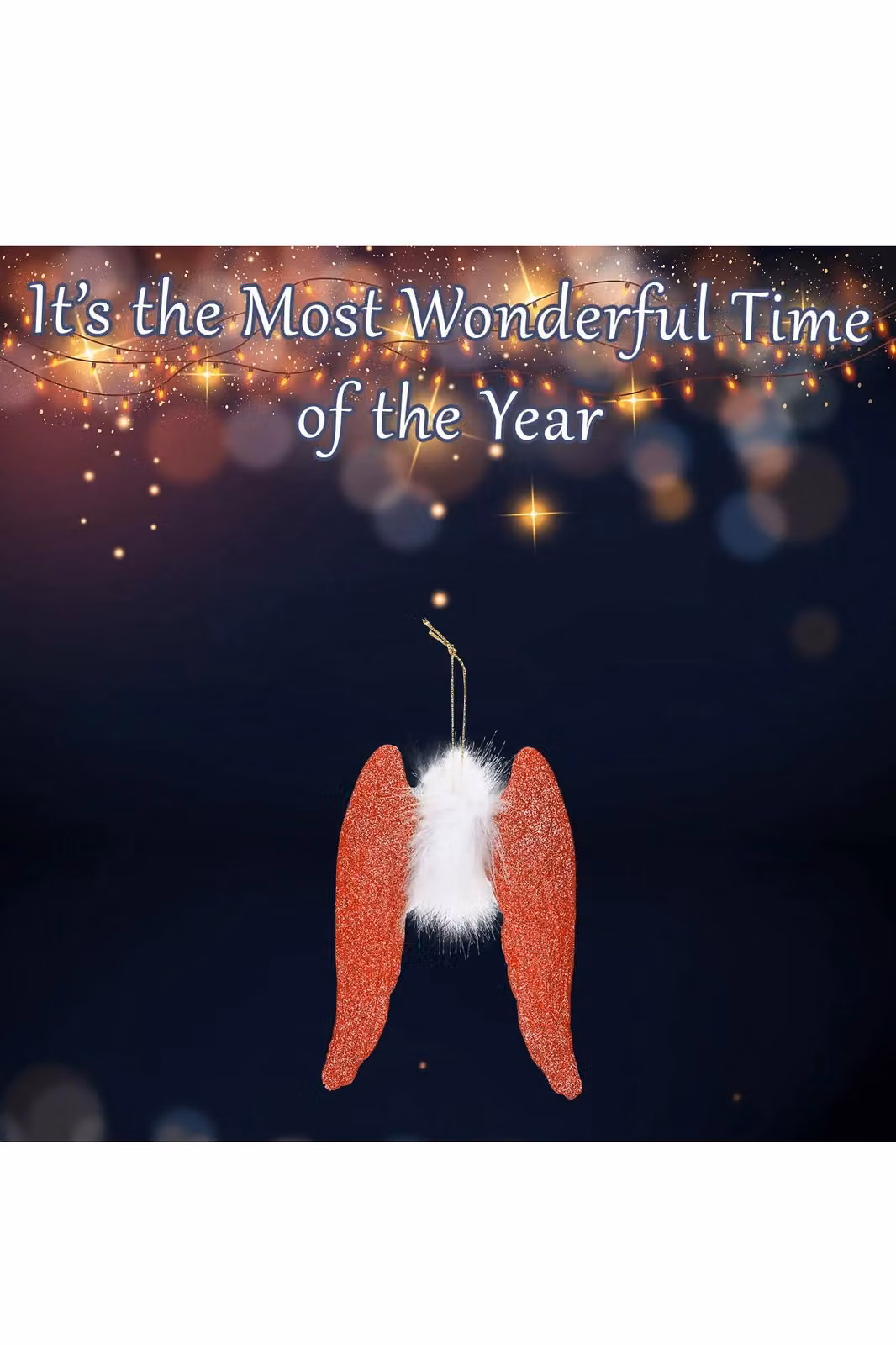 VFM e-Store Red Hanging Angel Christmas Tree Decoration with Glitter and Fur, Height: 22.5 cm – 3