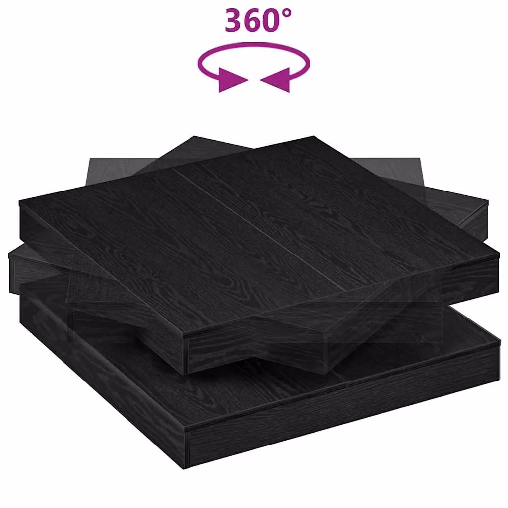 Berkfield Home Black Oak Rotating Square Coffee Table W/D/H: 90 x 90 x 34.5 cm – 4