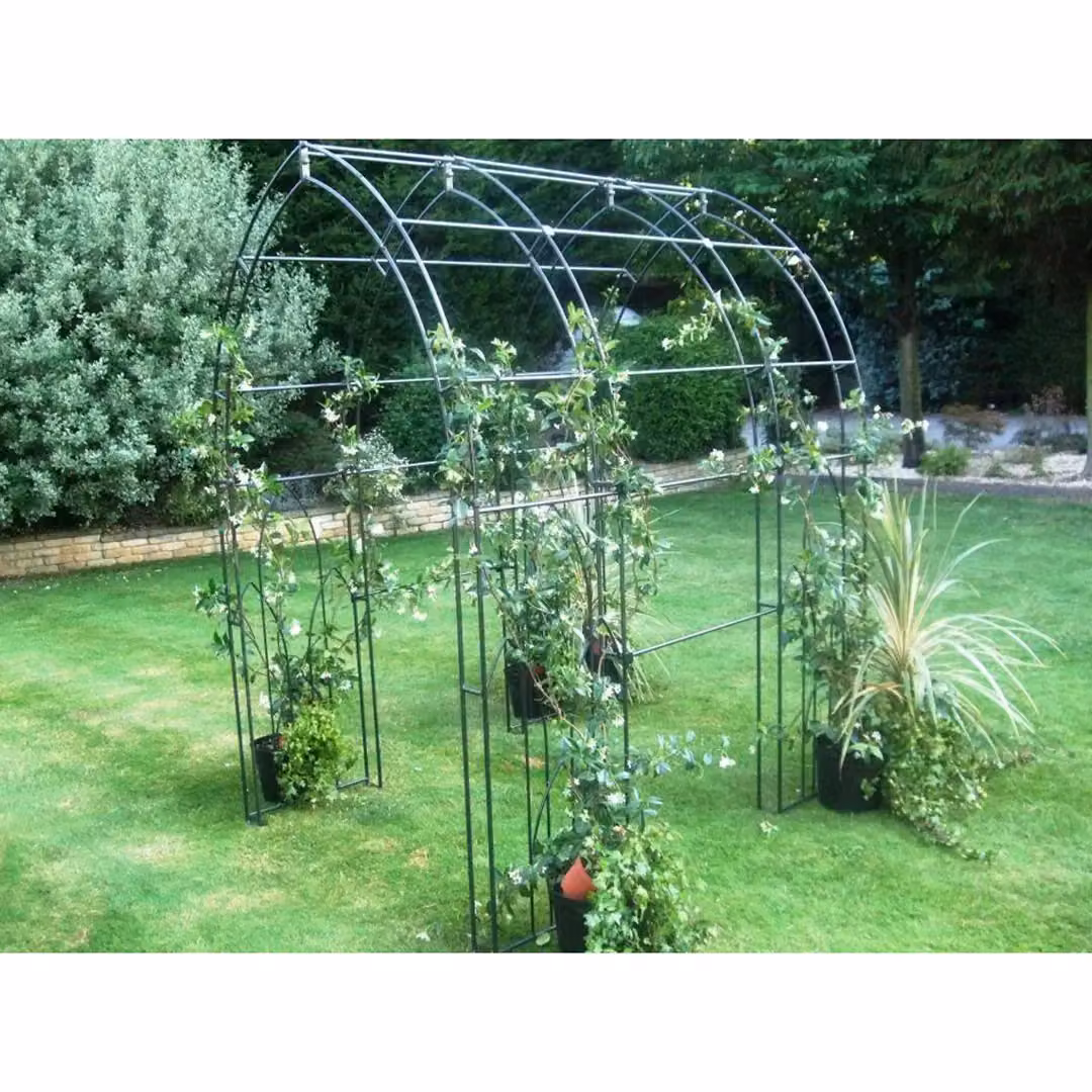 Poppyforge Gothic Steel Garden Tunnel in Black with Ground Spikes – 2