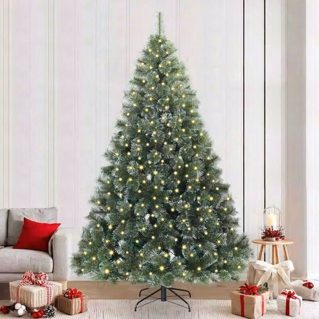 Berkfield Home Artificial Green Christmas Tree with 300 LEDs, Height: 240 cm – 1