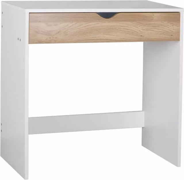Havendro 1 Drawer Vanity Desk in Oak and White Wood