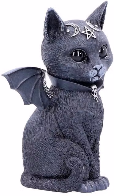 Nemesis Now Malpuss Large Organic Tabletop Figurine, Black, Silver and Grey, Height: 24 cm