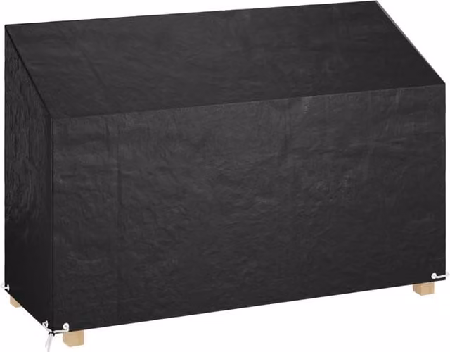 Berkfield Home Water-Repellent Polyethylene Garden Bench Cover with 8 Eyelets, Black, W: 190 cm, D: 70 cm, H: 70-88 cm – 1