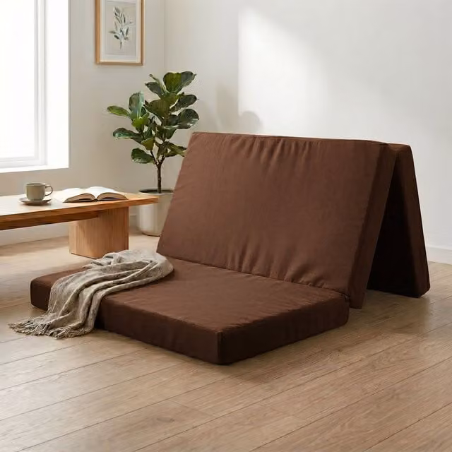 Rest Relax Badenia Visco Therapy Tri Folding Futon Z Bed Mattress with Removable Cover, Black, W/D/H: 120 x 200 x 8 cm – 1