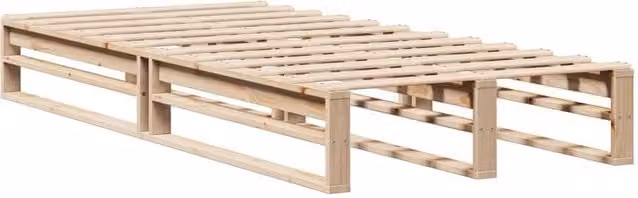 Berkfield Home Modern Single Bed Frame in Natural Solid Pine, W/D/H: 90 x 190 cm