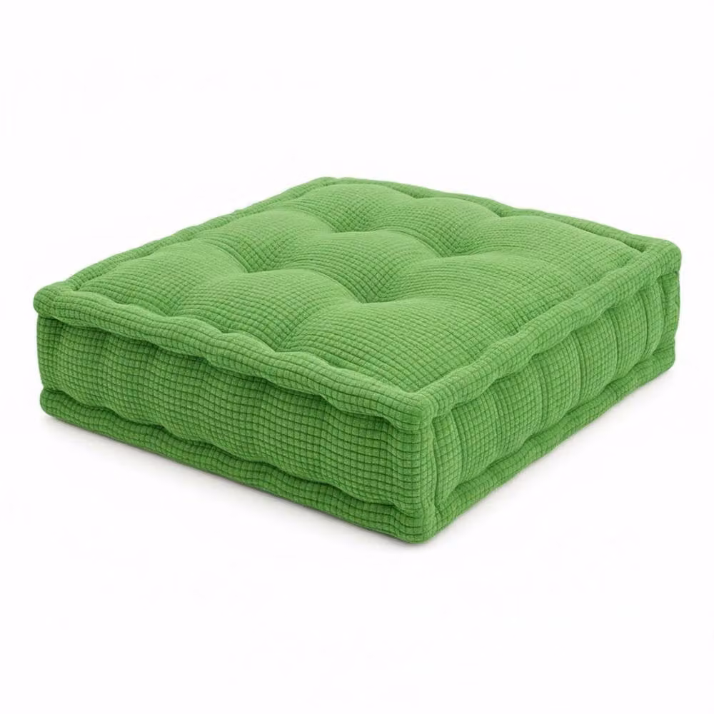 Snug City Teddy Fabric Square Booster Cushion in Green, W/D/H: 45 x 45 x 1 cm – 2