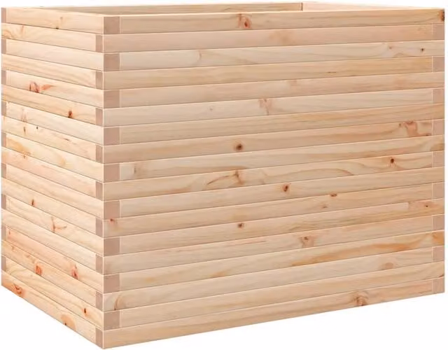 Berkfield Home Garden Wood Planter Tub in Beige, W/D/H: 90 x 60 x 68.5 cm