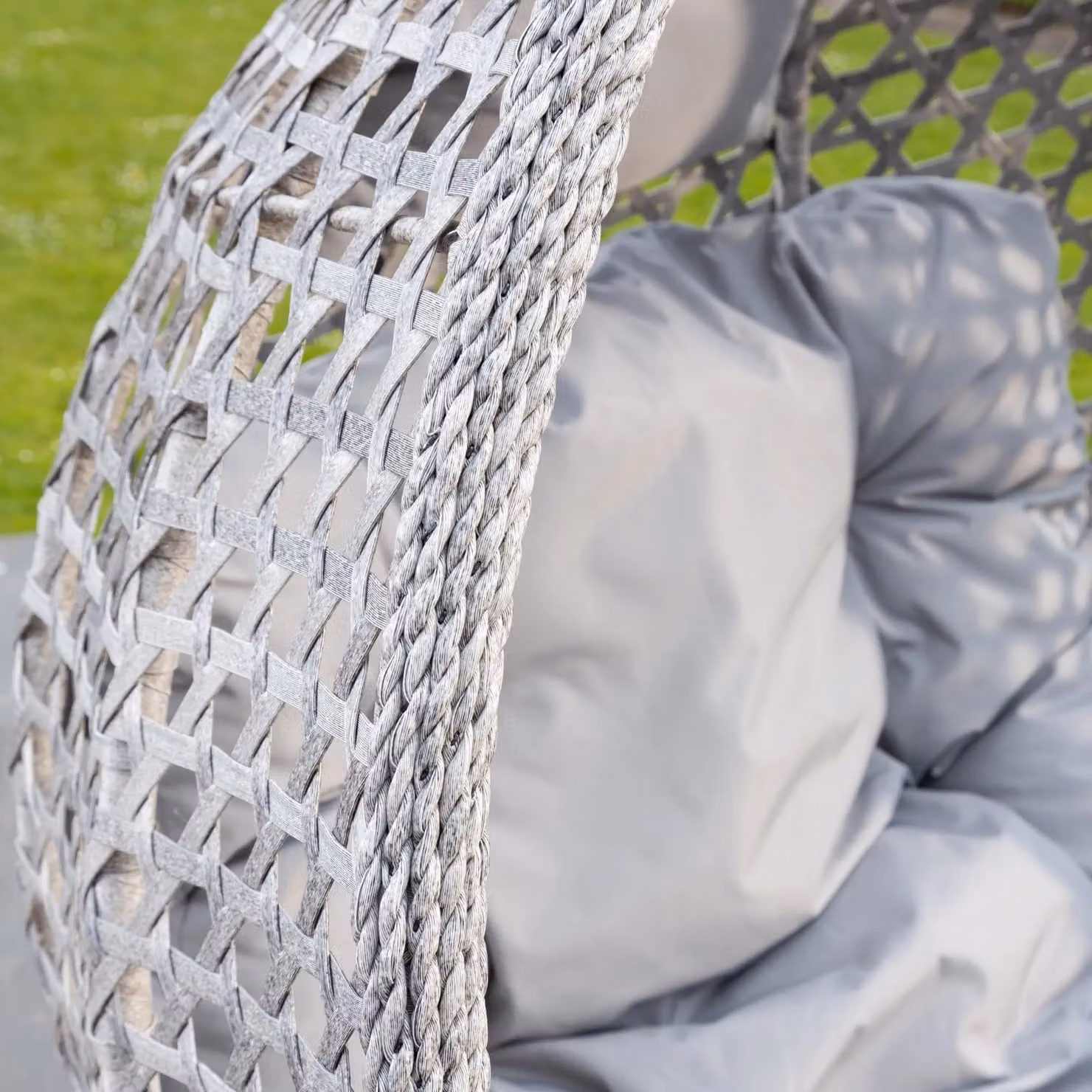Artemis Home Oakley Double Swing Egg Pod Chair in Light Grey with Cushions – 2