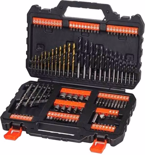 Black+Decker HSS Drill and Screwdriver Bit Set in Black and Gold – 1