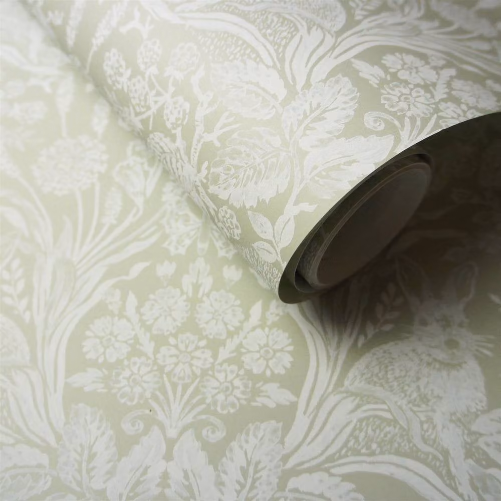 Rasch Harlen Sage Wallpaper Roll in Green and Pink with Botanical and Animal Patterns – 3