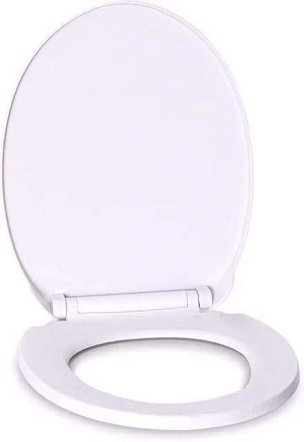 FLAVORA White Oval Soft Close Toilet Seat with Quick Release, W: 52.0 cm, L: 35.0 cm