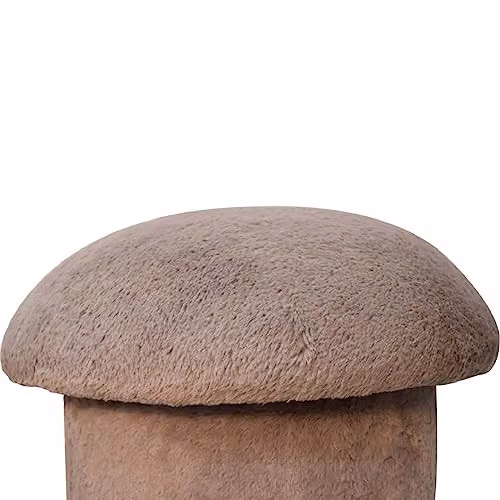 Artisan Furniture Brown Microfibre Mushroom Footstool with Wood Frame W/D/H: 44 x 45 x 44 cm – 2