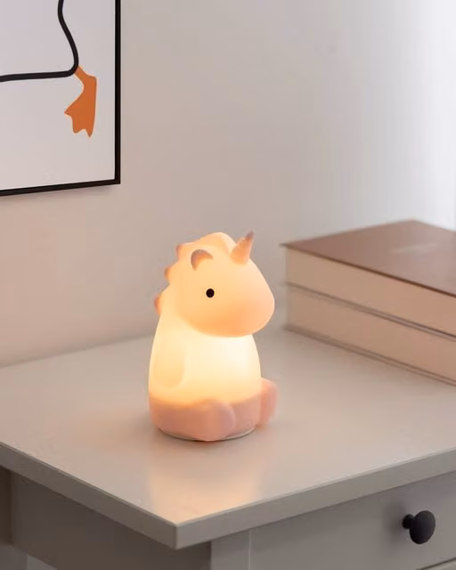 Eglo Castellino Unicorn Night Light and Table Lamp for Children in Pale Pink