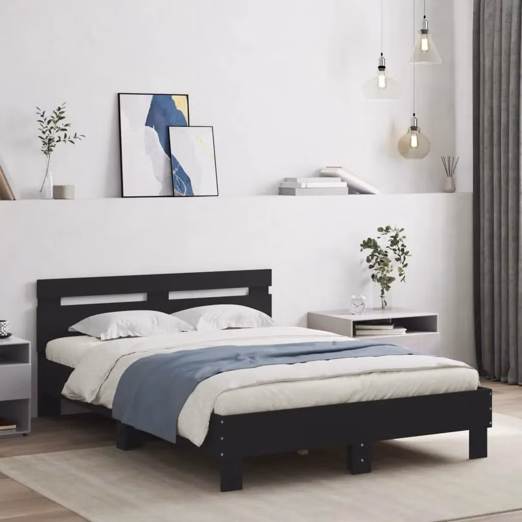 Berkfield Home Small Double Bed Frame in Black, W/D/H: 120 x 200 cm – 3