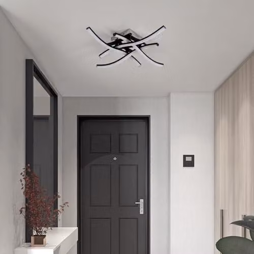 Goeco Black Dimmable LED Ceiling Light, 28W, 3150LM, 3000K-6500K, Square Modern Design with Remote Control – 3
