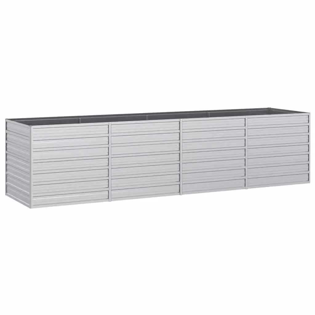 Berkfield Home Garden Galvanised Steel Raised Bed in Silver, W: 320 cm, D: 80 cm, H: 77 cm – 2