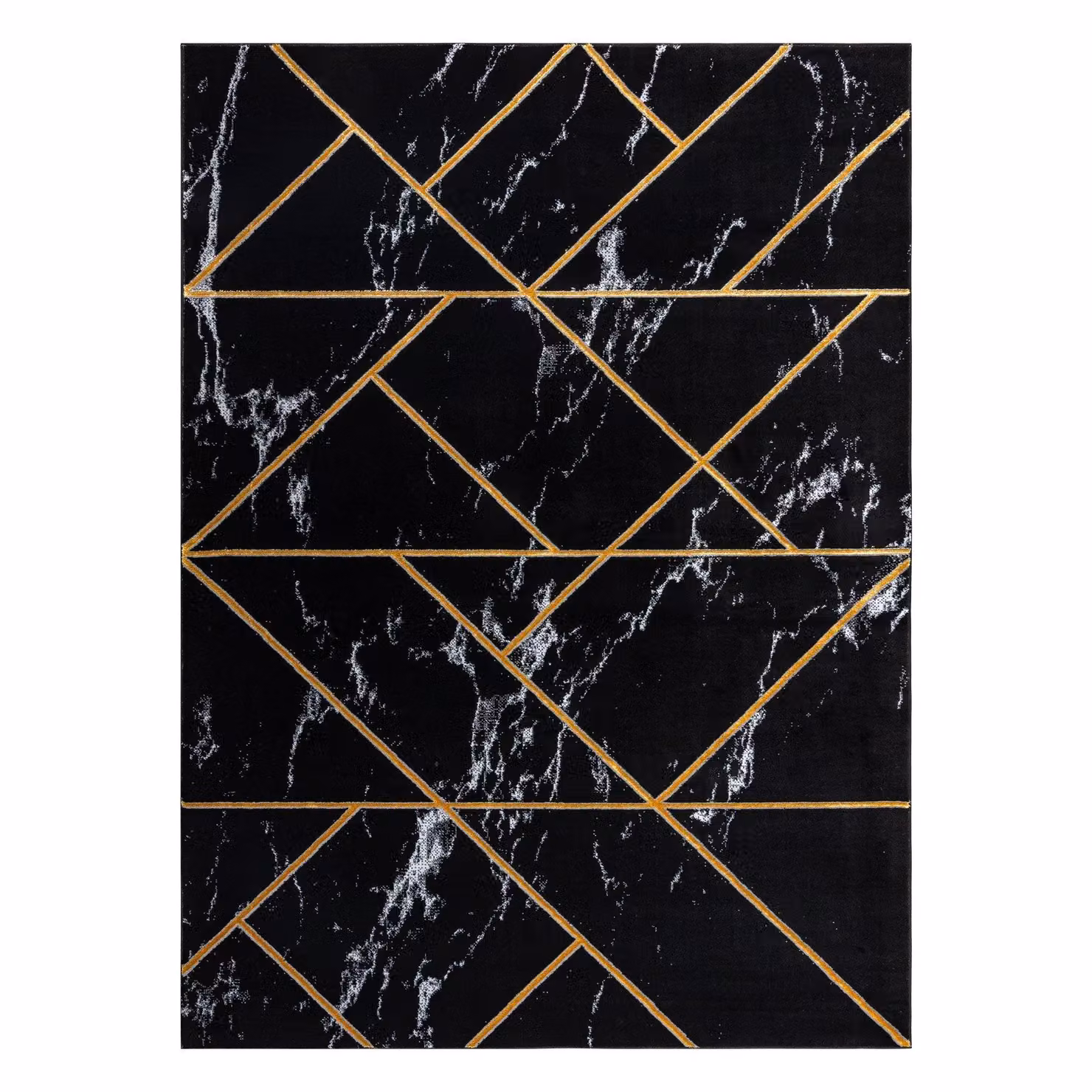 RugsX Emerald Black Geometric Rectangular Rug W: 80 cm, L: 150 cm – 2