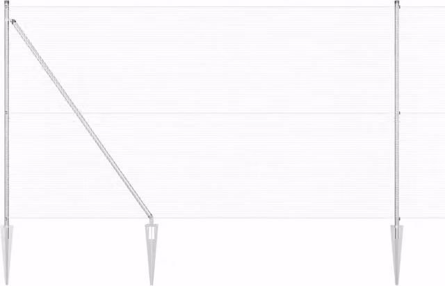 Berkfield Home Welded Wire Fence with 13 Spike Posts, Galvanised Steel, Silver, 1.5 x 50 m