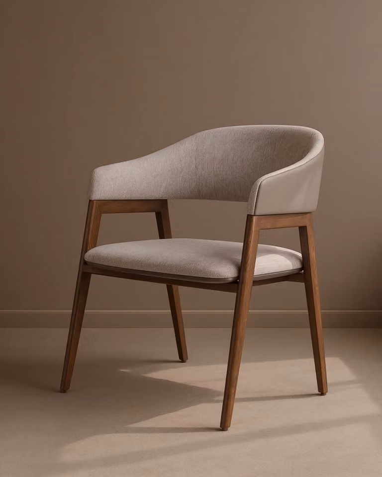 Tommy Franks Rizzo Modern Upholstered Dining Chair in Green and Beige Fabric with Wood Frame