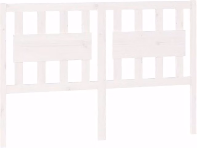 Berkfield Home Rustic White Solid Wood Pine Bed Headboard W/D/H: 145.5 x 4 x 100 cm