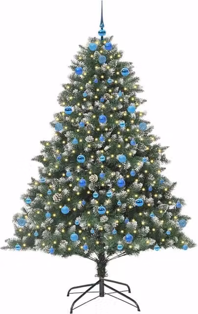 Berkfield Home Modern Artificial Christmas Tree with Stand, Green, W: 140 cm, D: 140 cm, H: 210 cm