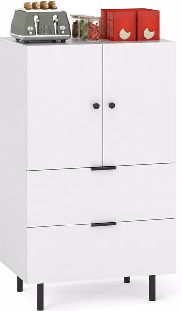 COSTWAY Modern 2-Door Buffet Cabinet Sideboard in White