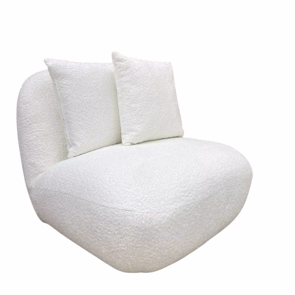 Stratus Interiors Modern Miami White Bouclé Swivel Lounge Accent Chair – 2