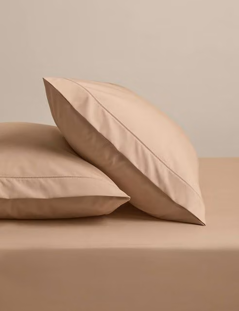 M&S 2 Pack Egyptian Cotton Pillowcases in Beige