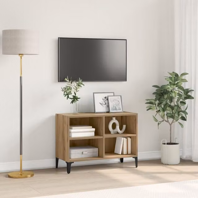 Berkfield Home Artisan Oak Medium TV Stand in Brown – 1