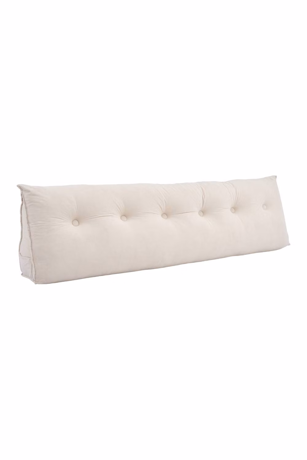 Living and Home Beige Chenille Wedge Headboard Pillow Set with Removable Cover and 2 Bolster Pillows – 3