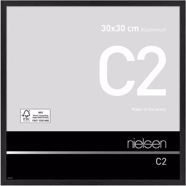Nielsen Design C2 Aluminium Minimalist Picture Frame, Black, W/D/H: 30 x 30 x 1 cm