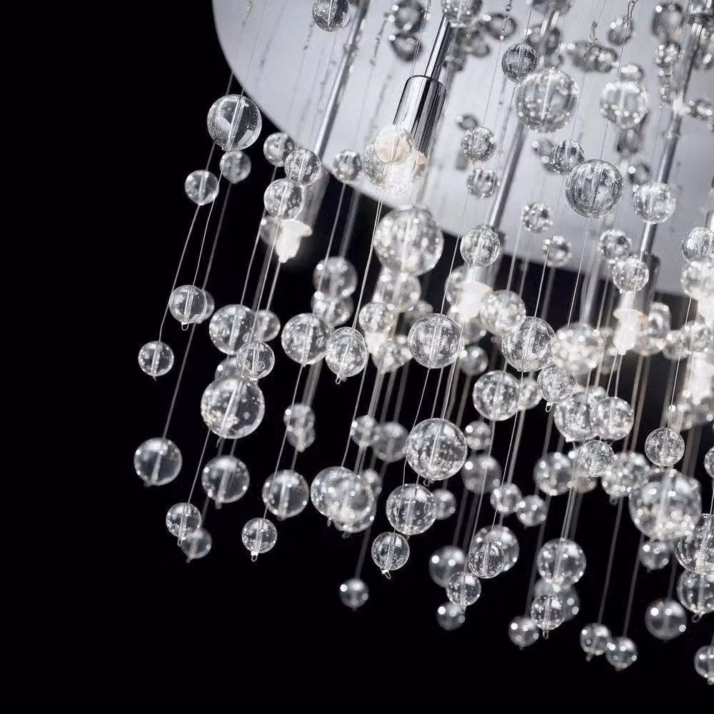 Netlighting Neve 15 Light Extra Large Glass Bubbles Semi Flush Ceiling Pendant in Grey and Chrome with G9 Bulbs – 2