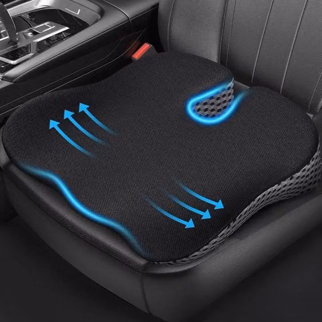 KORVIXA Wedge Driver Booster Office Chair Seat Pad in Black, W/D: 120 x 90 cm – 1