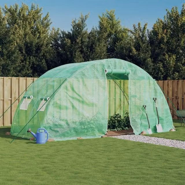 Berkfield Home Green Steel Frame Greenhouse with Roller Window, W/D/H: 5 x 2 x 2.3 m – 1