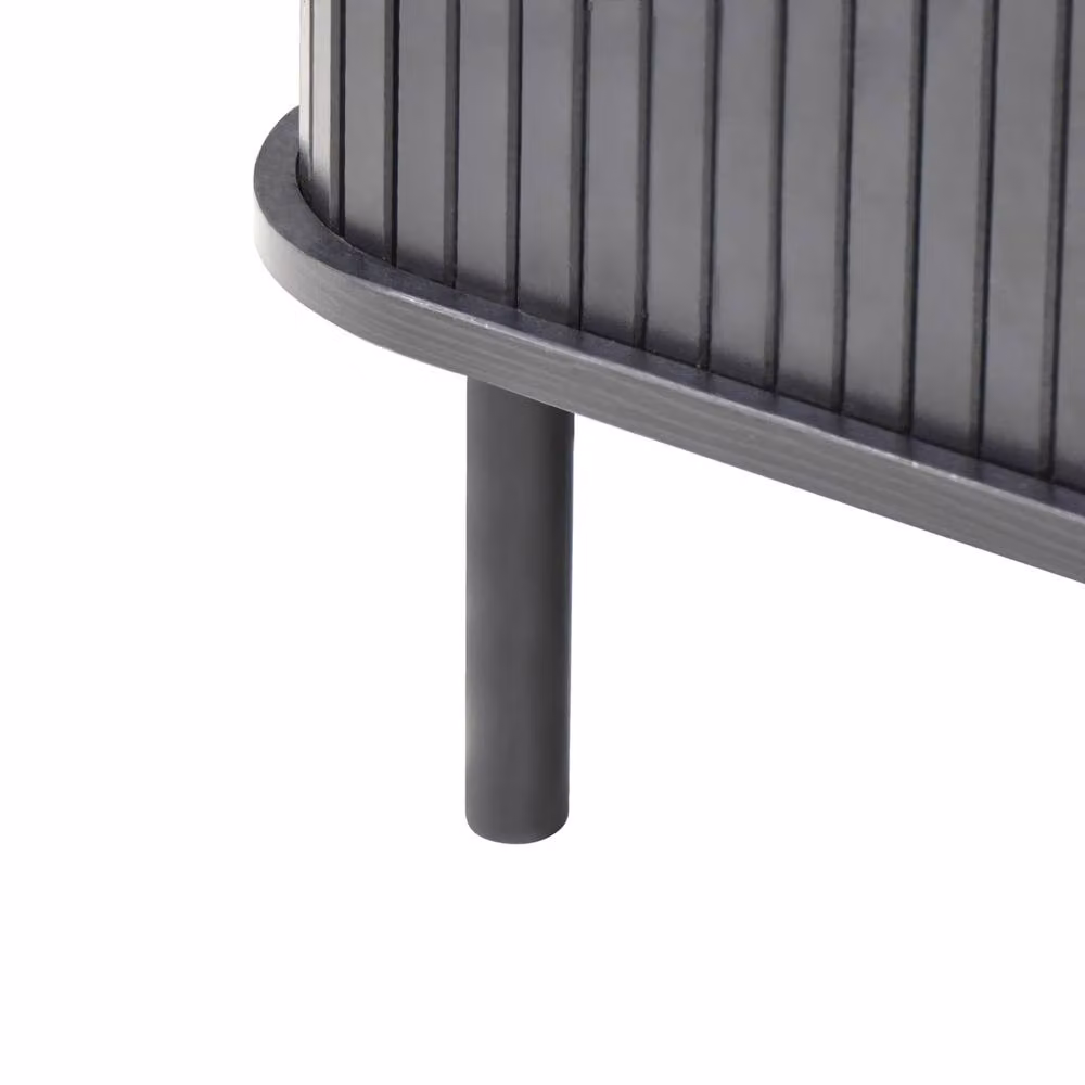 Wyld and Coco Black Laminated Wood and Metal Coffee Table with Sliding Storage, W/D/H: 120 x 60 x 41 cm – 6
