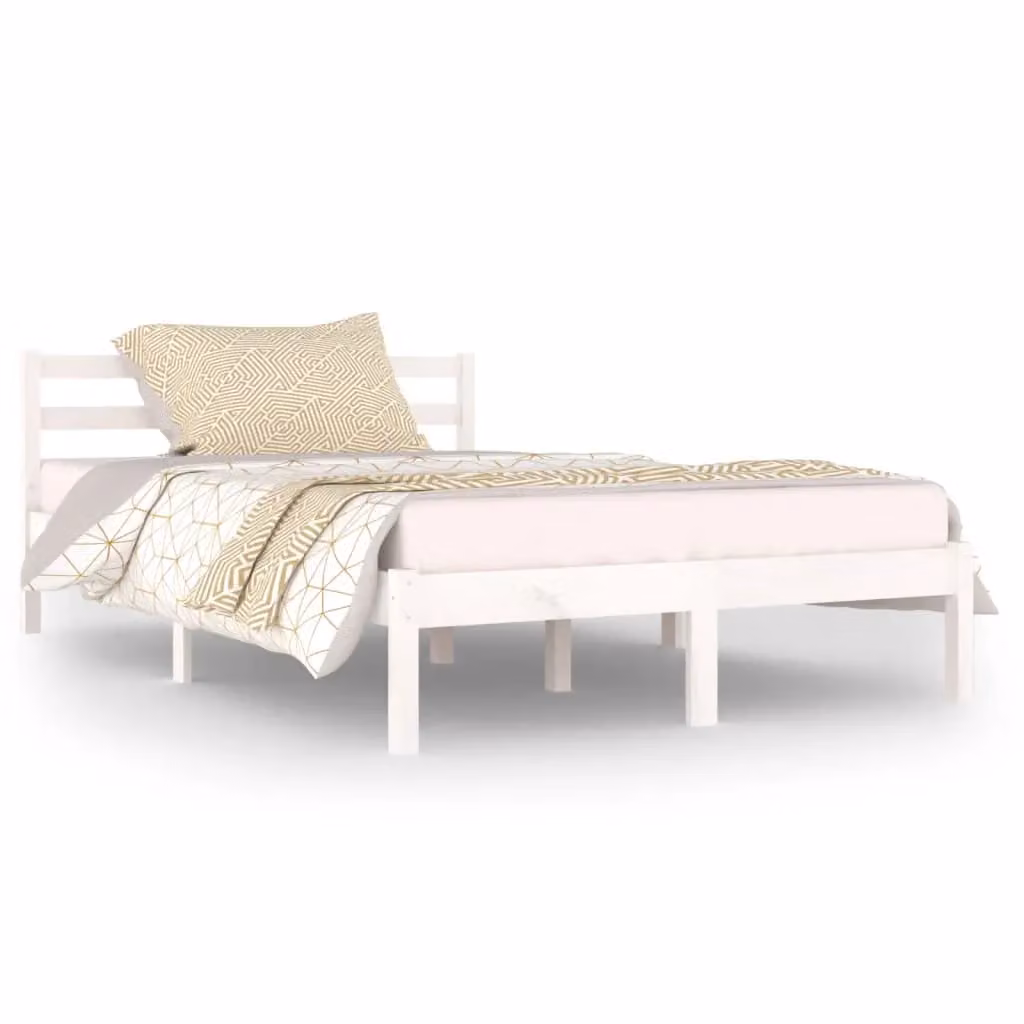 Berkfield Home Rustic Solid Wood Pine Day Bed in White, W/D/H: 120 x 200 cm – 2