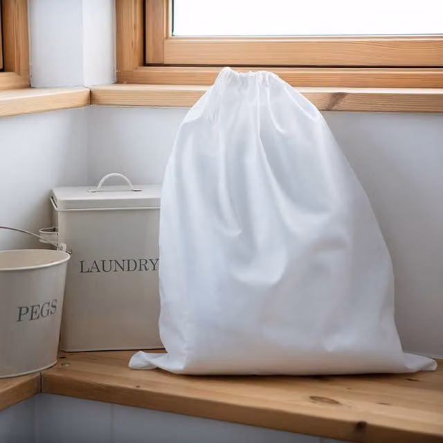 Towel City White Cotton Laundry Bag – 1