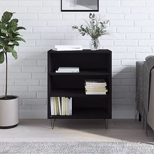 vidaXL Modern Black Sideboard in MDF and Metal, W/D/H: 57 x 35 x 70 cm – 2