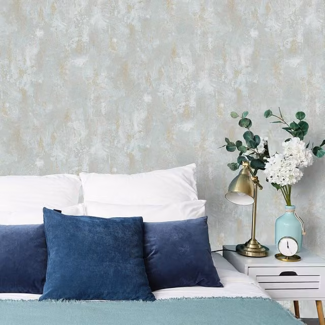 Grandeco Abstract Rustic Vinyl Wallpaper in Grey and Gold