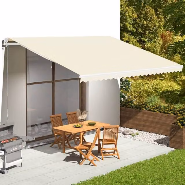 Berkfield Home Replacement Awning Fabric in Beige, Polyester, W: 5 m, D: 3.5 m – 1