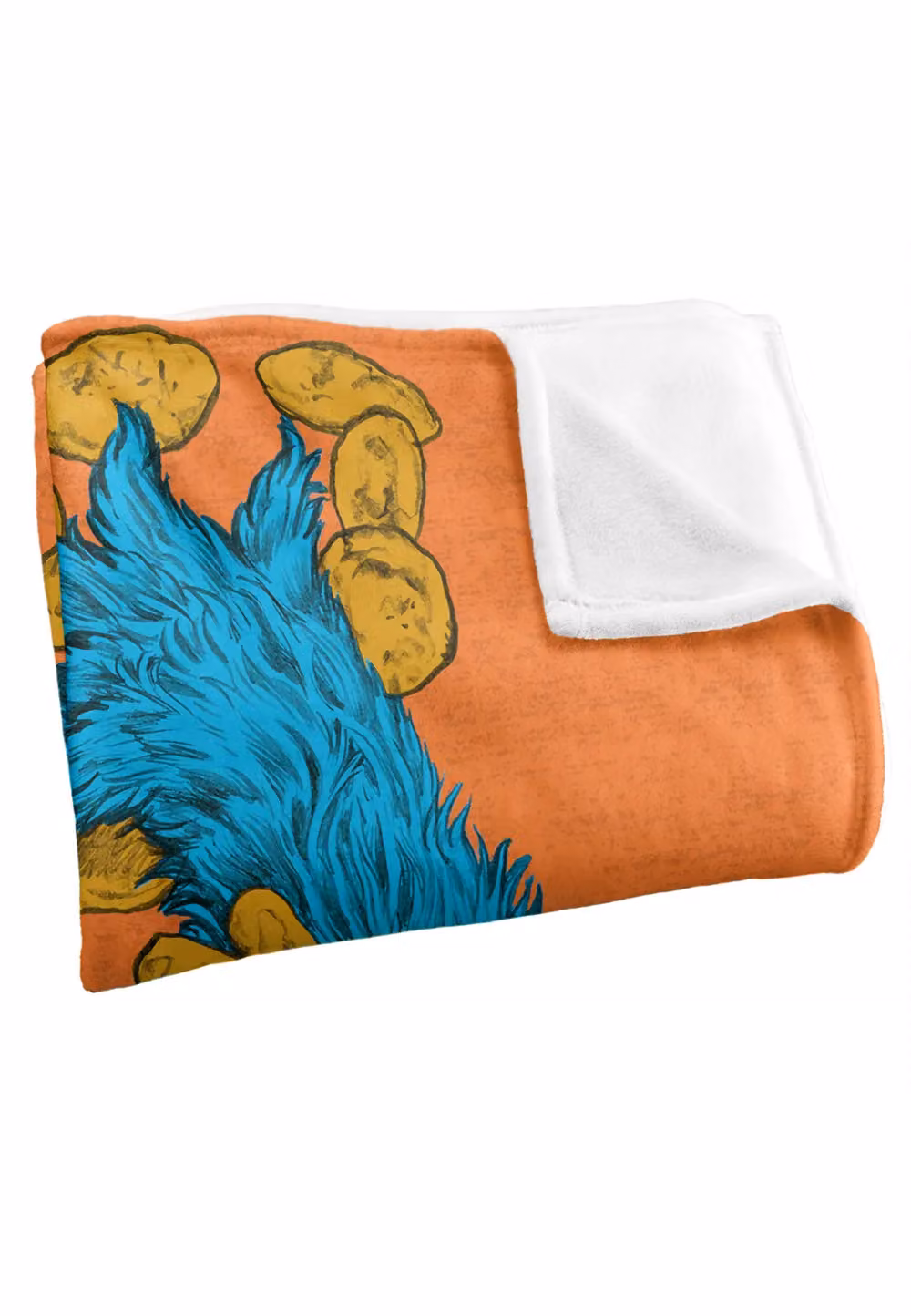 Sesame Street Cookie Monster Super Soft Silky Touch Throw Blanket, White and Multicolour, W: 152 cm, D: 127 cm – 1