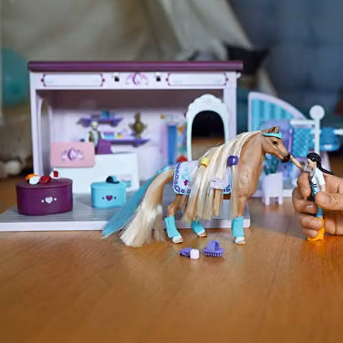 Schleich Horse Club 42587 Sofia's Beauties 25-Piece Pop-Up Horse Salon Boutique with Maned Horse and Grooming Accessories, Multicolour – 2