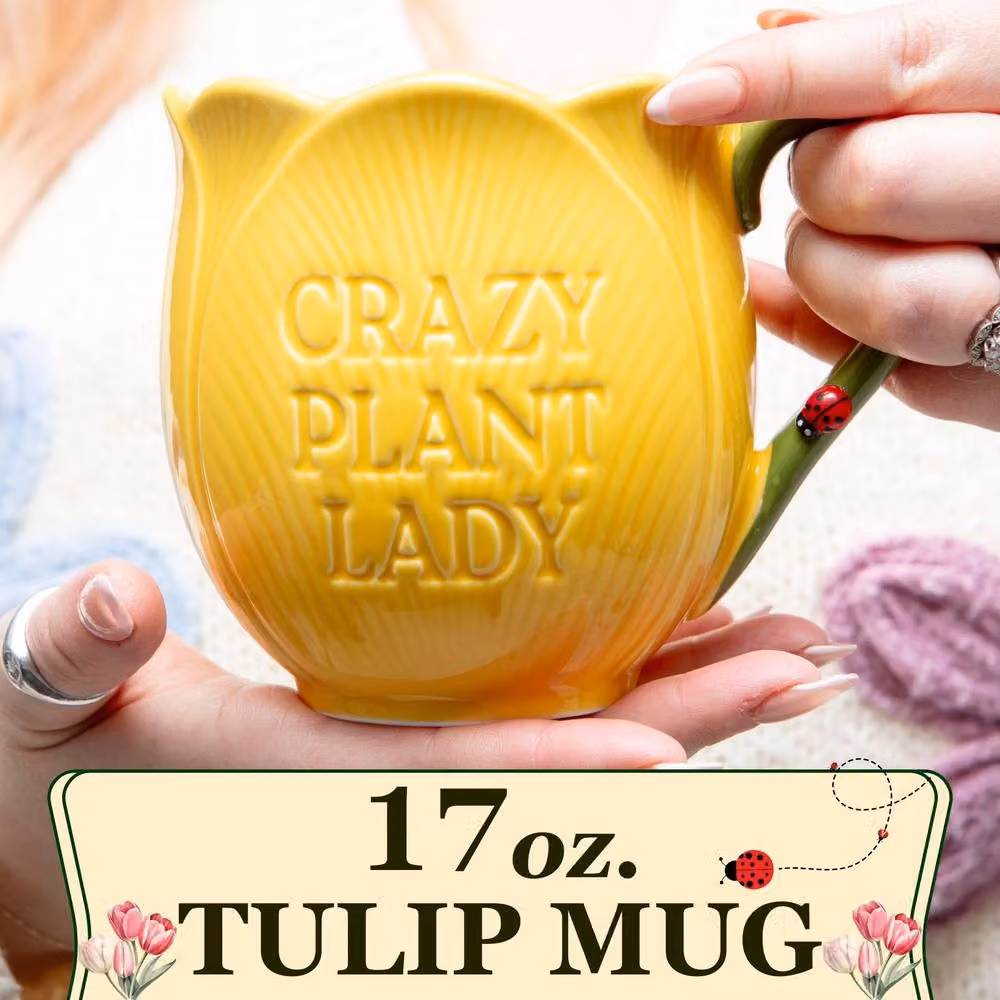 Boxer Gifts Crazy Plant Lady Tulip Flower Mug in Yellow – 2
