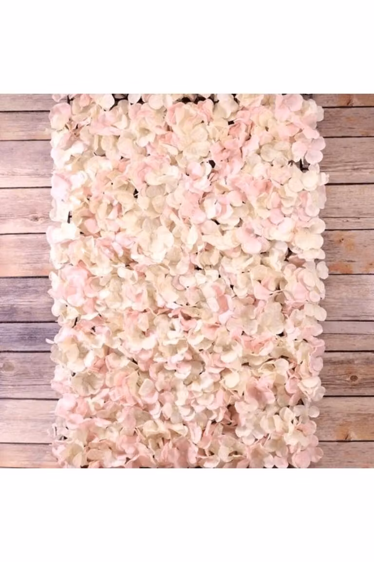 KDMD Pink and Cream Hydrangea Flower Wall Bundle, 2 x 3m